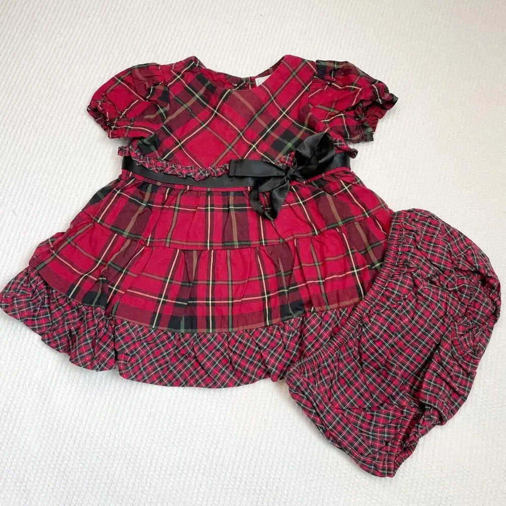 American Living Plaid Dress And Bloomer Set - Picture 1 of 4